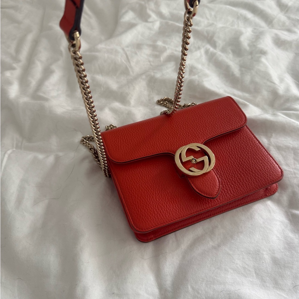 Gucci Orange Mini Bag with Gold Chain - Picture 3 of 10